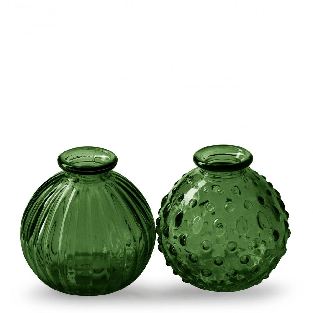 Glas Vase Rund Jive grün mix D08.5cm H08.5cm