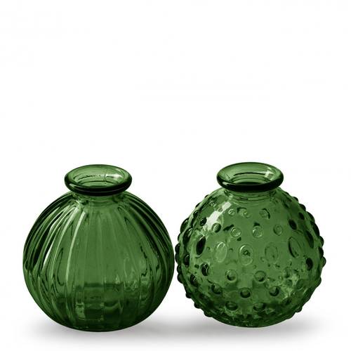 Glas Vase Rund Jive grün mix D08.5cm H08.5cm