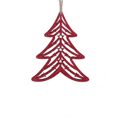 Deko Hänger Baum rot 8.5x10.5cm