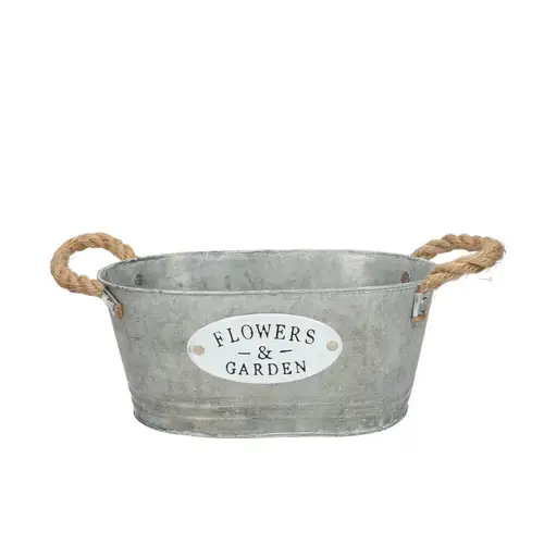Zink Behälter Garden grau 24x15x10cm 
