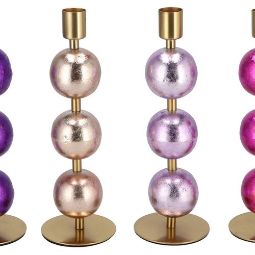 Kerzenständer Cosmo Ball rosa lila  7x7x23cm