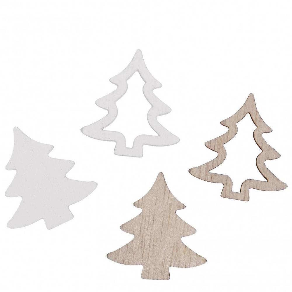 Deko Holz Baum weiss mix D02.5cm x48 