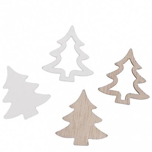 Deko Holz Baum weiss mix D02.5cm x48 
