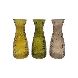 Glas gelb/dunkel grün Vase Sienna 3/Set H26cm
