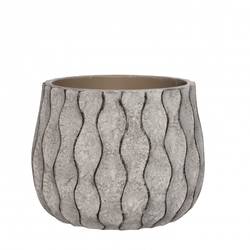 Keramik Übertopf Wave grau D17cm H13cm