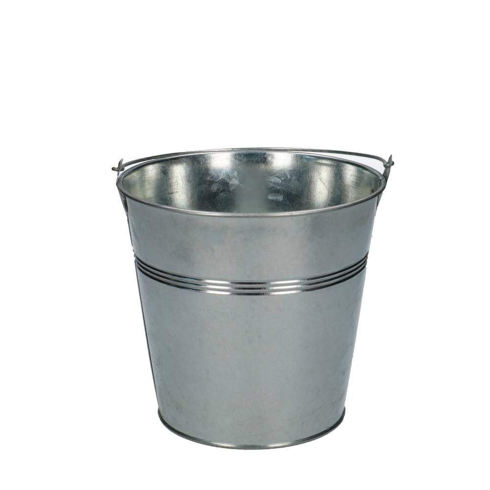 Zink Eimer silber D15cm H14cm