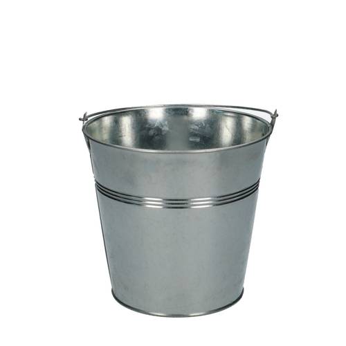 Zink Eimer silber D15cm H14cm