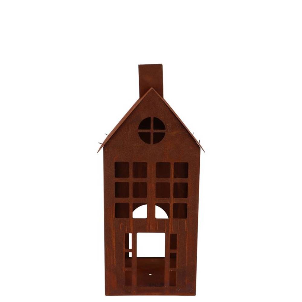 Deko Teelichthalter Haus Rost D12cm H25cm