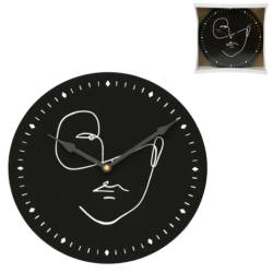 Wanduhr Gesicht schwarz D29cm