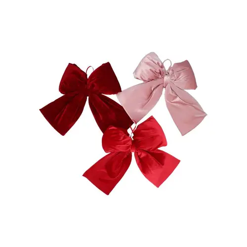 Hänger Schleife Velvet mix rot 15cm