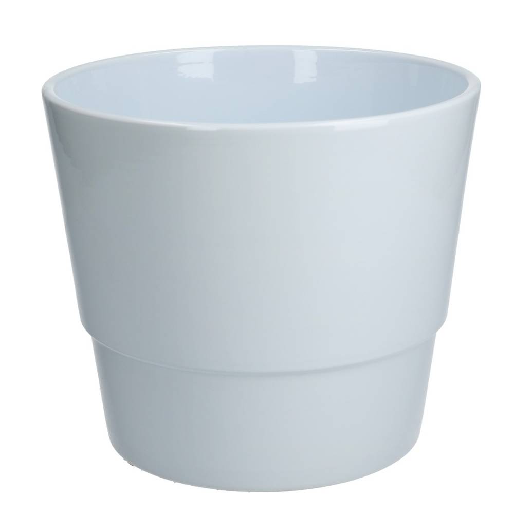 Keramik Übertopf Basic weiss D16cm H13.5cm