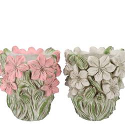 Beton Übertopf Dante Blume mix 22x22x20cm