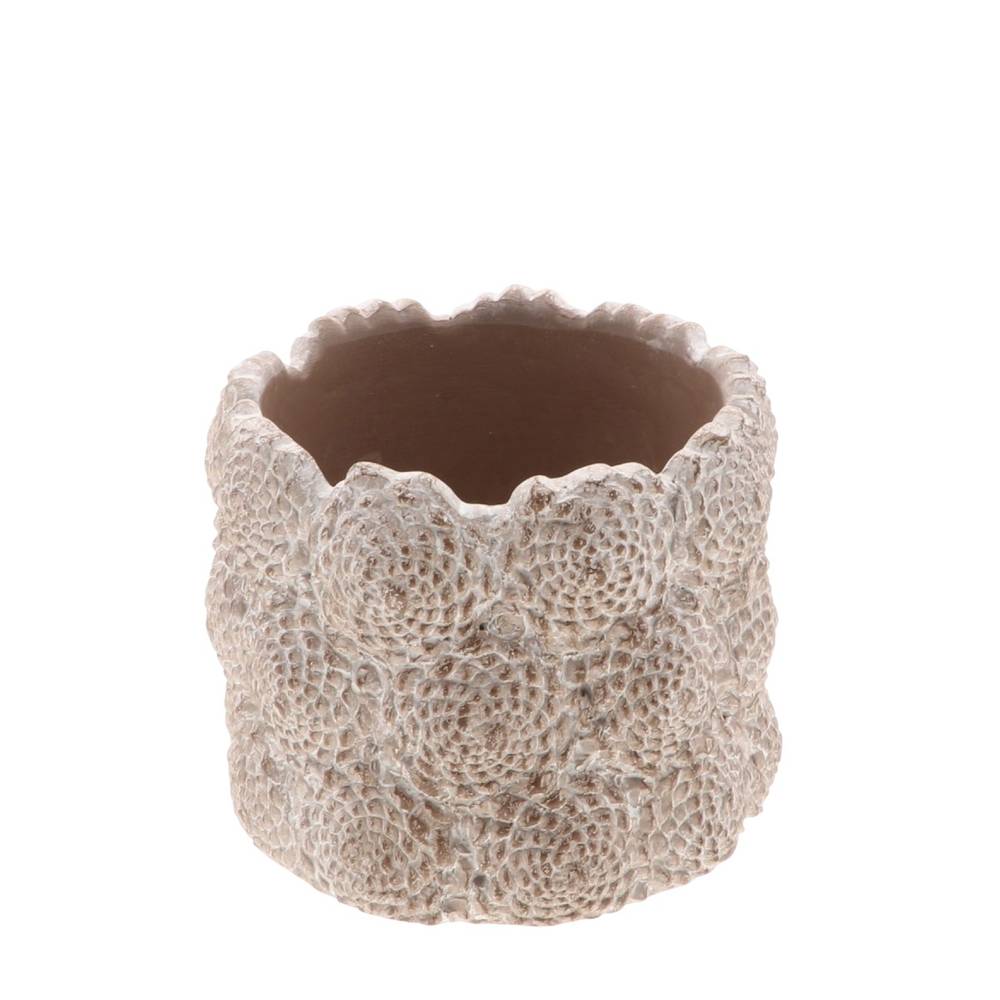 Keramik Übertopf Pavia braun D16cm H13cm