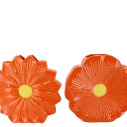 Keramik Vase Daisy Bloom mix orange 30x09x30cm
