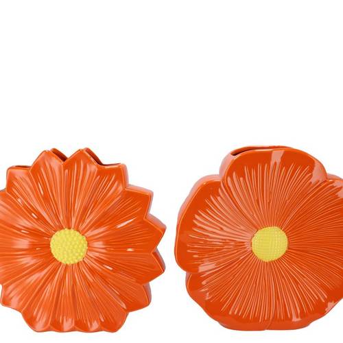 Keramik Vase Daisy Bloom mix orange 30x09x30cm