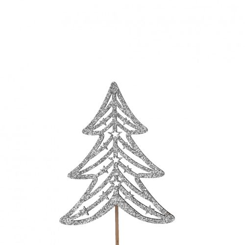 Baum auf Stab silber 10.5cm L25cm