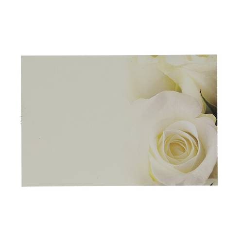 Karte Rose weiss 09x06cm x50