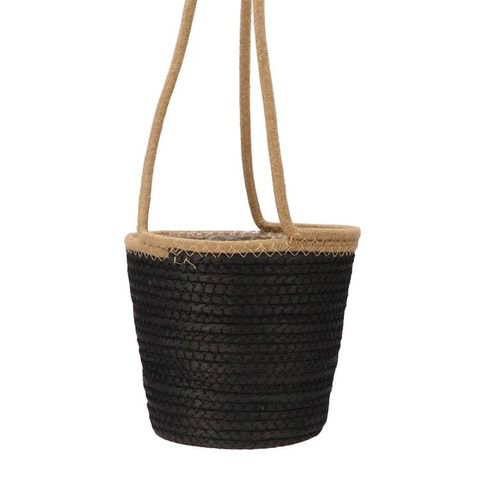 Korb Hang Tripoli schwarz/natur D20cm H18cm