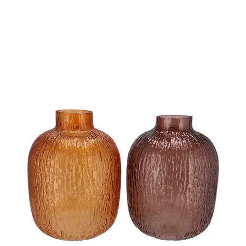 Glas Vase Marly mix braun 14x14x20cm