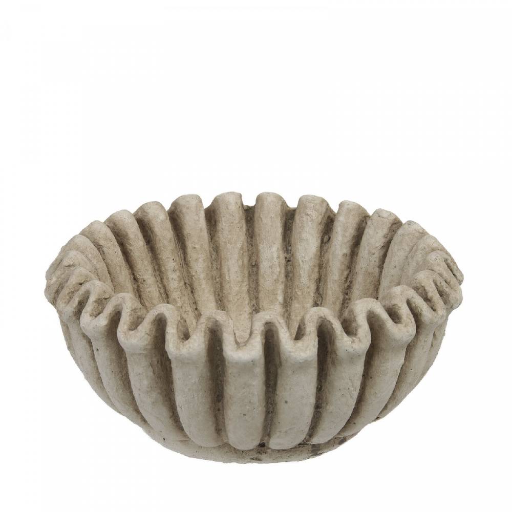 Keramik Schale Shell grau D20cm H09.5cm