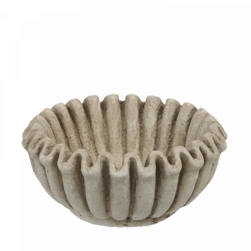 Keramik Schale Shell grau D20cm H09.5cm