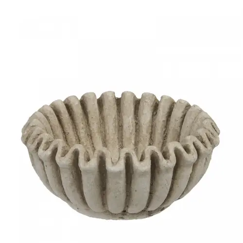 Keramik Schale Shell grau D20cm H09.5cm