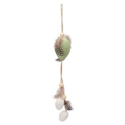 Hänger Federn Ei grün D06cm l38cm