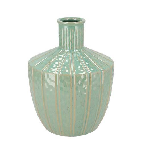 Keramik Vase Sifan Aqua grün 19x19x25cm