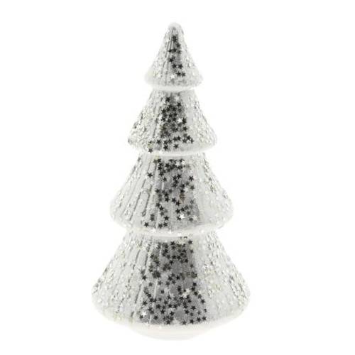 Weihnachtskegel Ylva silber D15cm H28.5cm