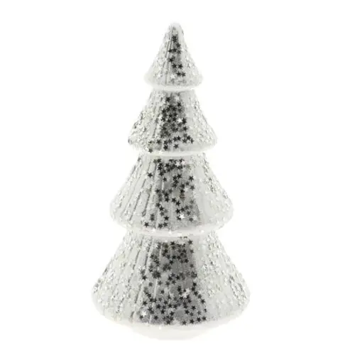 Weihnachtskegel Ylva silber D15cm H28.5cm