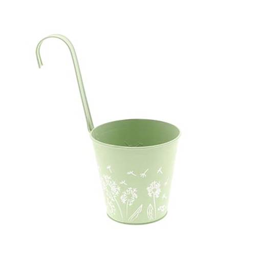 Zink Blumenampel grün D14cm H29cm