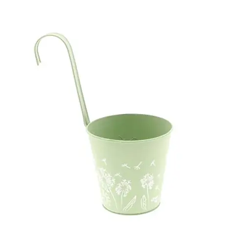 Zink Blumenampel grün D14cm H29cm