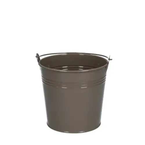 Zink Eimer braun D12.5cm H11.5cm