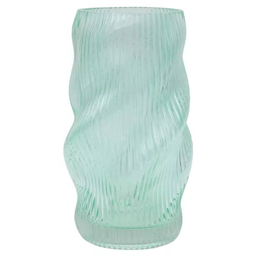 Glas Vase Wessel mintgrün D10.5cm H24.5cm
