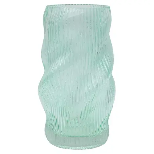 Glas Vase Wessel mintgrün D10.5cm H24.5cm