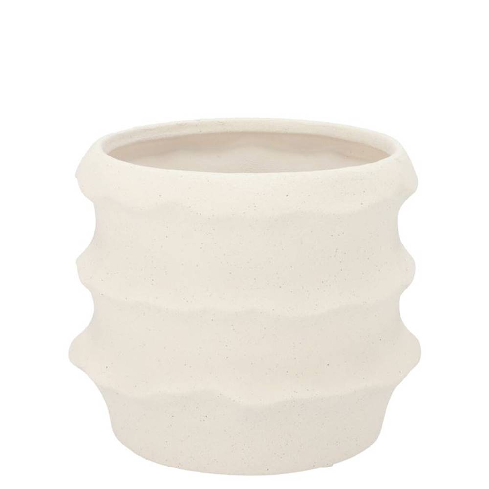 Keramik Übertopf Junia Structure weiss 13x13x10cm