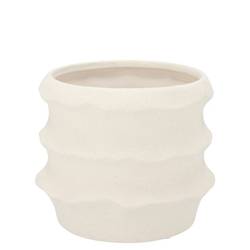 Keramik Übertopf Junia Structure weiss 13x13x10cm