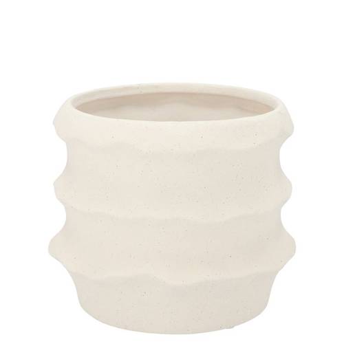 Keramik Übertopf Junia Structure weiss 13x13x10cm