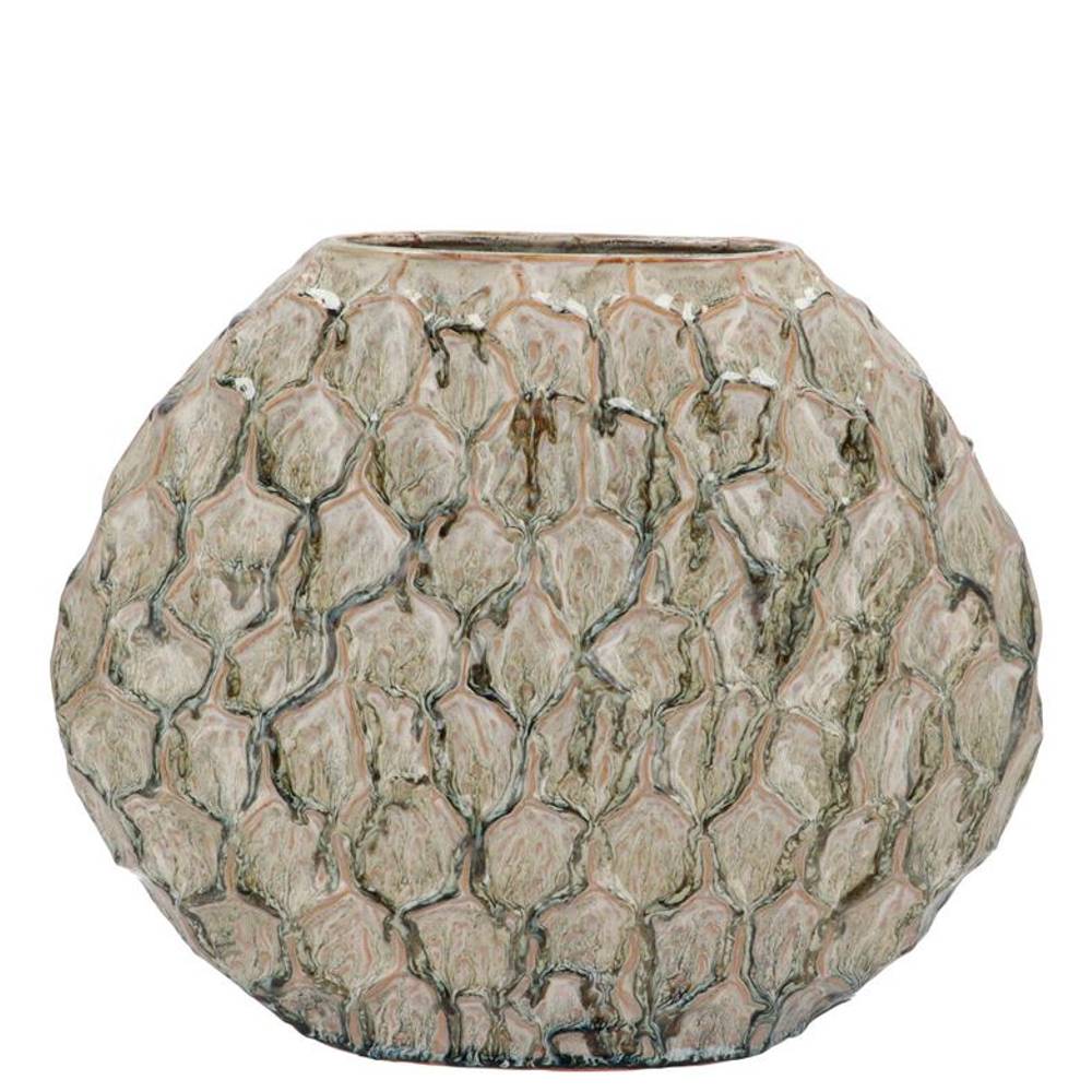 Keramik Vase Inga Jada Structure grün 24x10x20cm