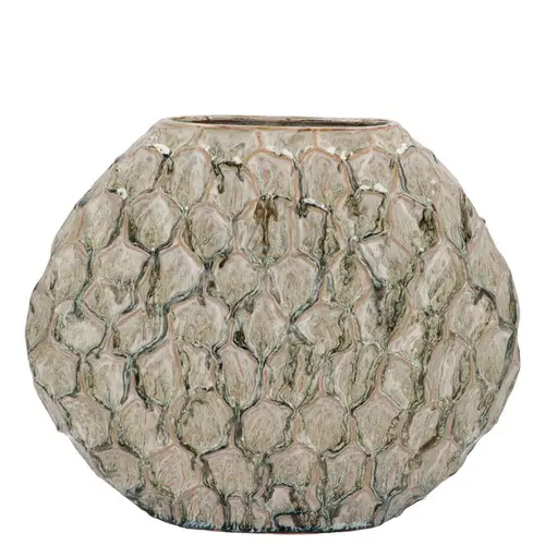 Keramik Vase Inga Jada Structure grün 24x10x20cm