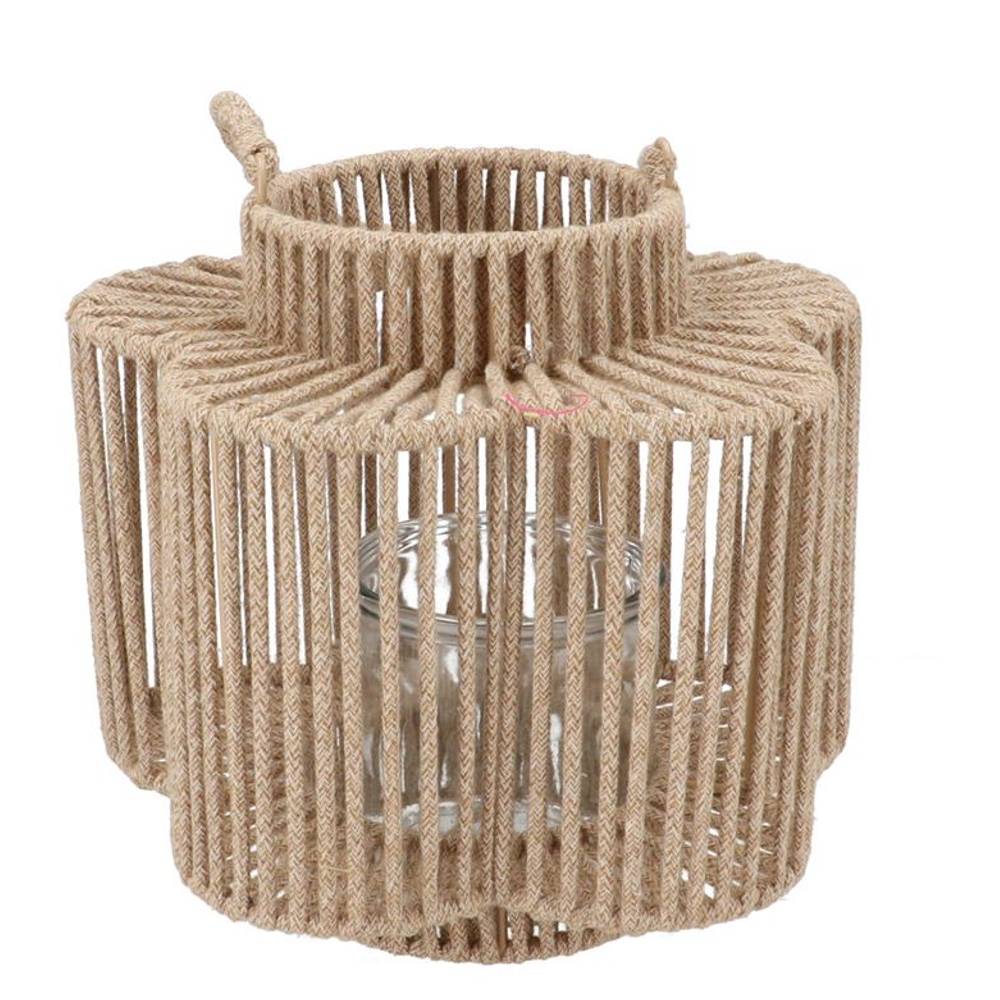 Laterne Cruz Blume Sand 15x28x27cm