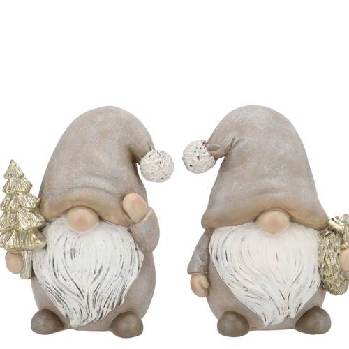 Deko Gnome grau mix 08x08x14cm