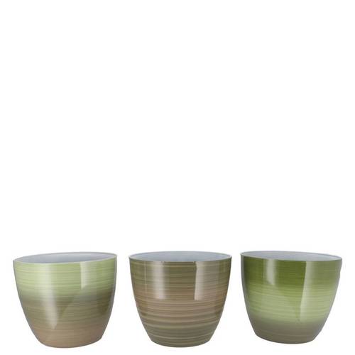 Melamine Übertopf Rainbow mix grün D18cm H15cm