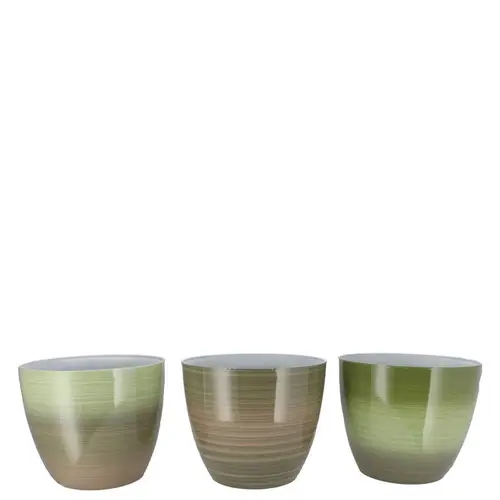 Melamine Übertopf Rainbow mix grün D18cm H15cm