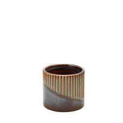 Keramik Übertopf Cadenza braun D08.5cm H07.5cm