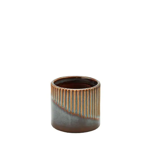 Keramik Übertopf Cadenza braun D08.5cm H07.5cm