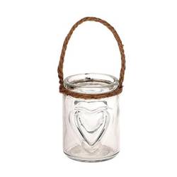 Glas Vase Taime +Henkel D07cm H09.5cm