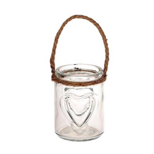 Glas Vase Taime +Henkel D07cm H09.5cm