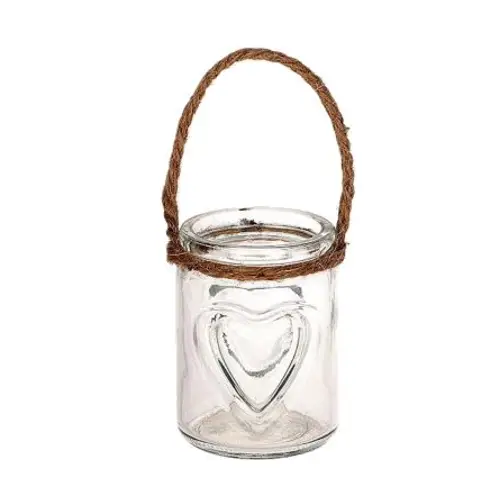 Glas Vase Taime +Henkel D07cm H09.5cm