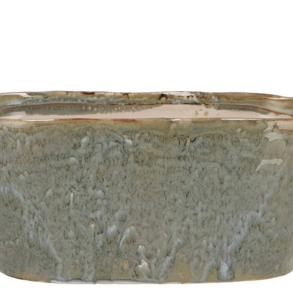 Keramik Schale Iron Stone blau 28x15x13cm